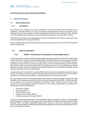 Thumbnail LEG Immobilien
 Sustainability Report 2024