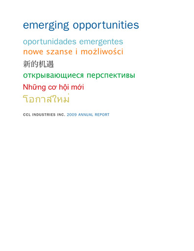 Thumbnail CCL Industries Annual Report 2009