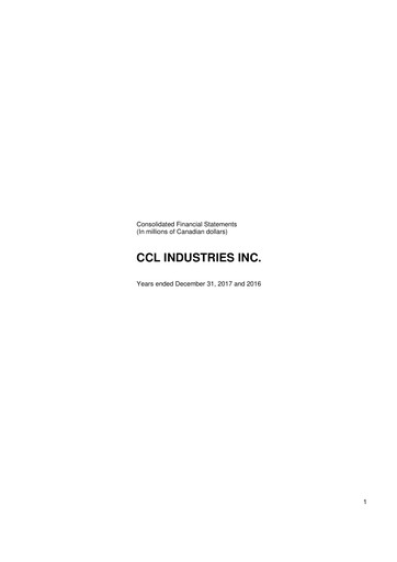 Thumbnail CCL Industries Financial Statement 2017