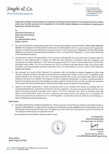 Thumbnail Dollar Industries Quarterly Report 2023-q1