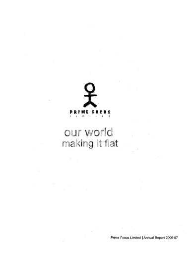 Thumbnail Prime Focus Annual Report 2006-2007