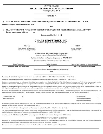 Thumbnail Chart Industries Annual Report 2019