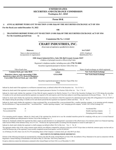 Thumbnail Chart Industries Annual Report 2022