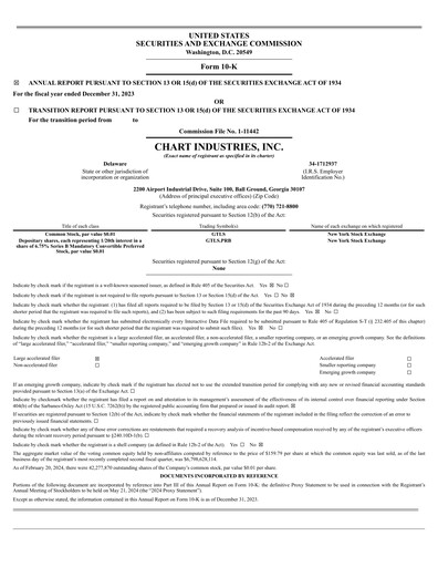 Thumbnail Chart Industries Annual Report 2023