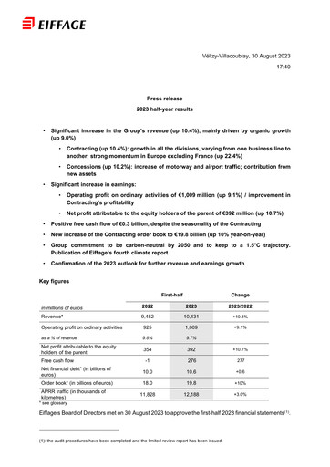 Thumbnail Eiffage Half-year Report 2023