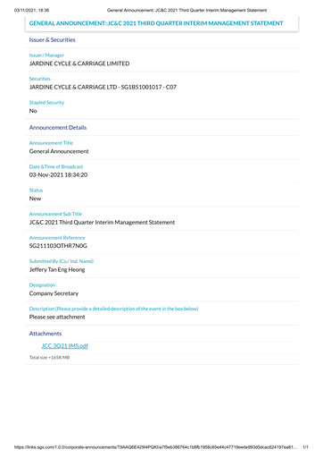 Vorschaubild Jardine Cycle & Carriage Quartalsbericht 2021-q3