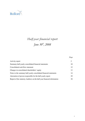 Thumbnail Bolloré Half-year Report 2008-h1
