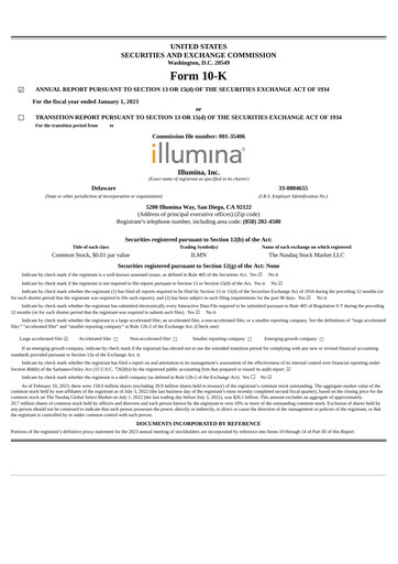 Thumbnail Illumina Annual Report 2022