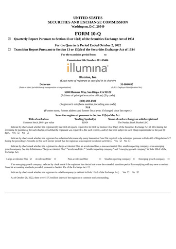 Thumbnail Illumina Quarterly Report 2022-q3