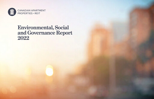 Thumbnail Canadian Apartment Properties REIT ESG Report 2022