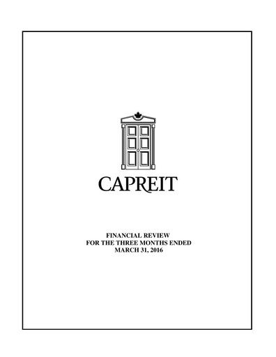 Thumbnail Canadian Apartment Properties REIT Quarterly Report 2016-q1
