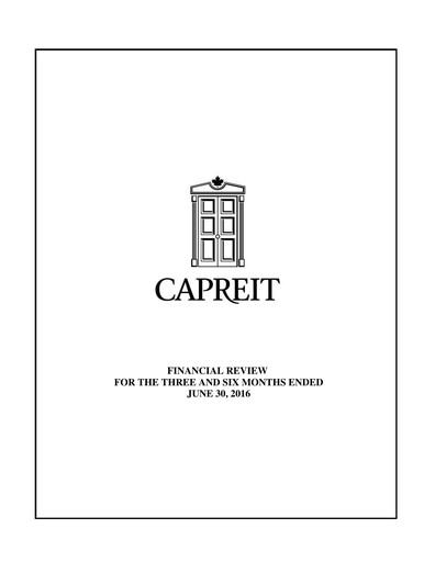 Thumbnail Canadian Apartment Properties REIT Quarterly Report 2016-q2