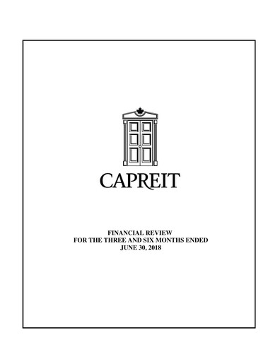 Thumbnail Canadian Apartment Properties REIT Quarterly Report 2018-q2