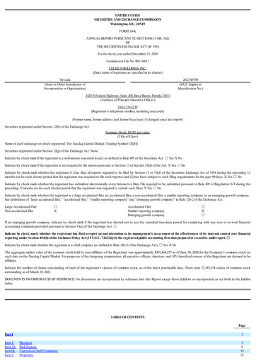 Thumbnail Celsius Holdings
 Annual Report 2020