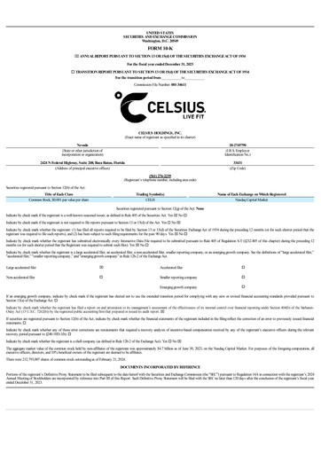 Thumbnail Celsius Holdings
 Annual Report 2023