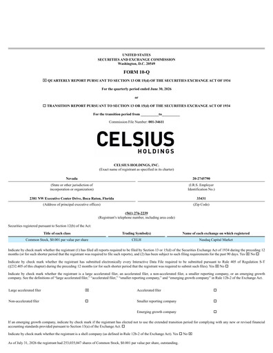 Vorschaubild Celsius Holdings
 Quartalsbericht 2026-q2