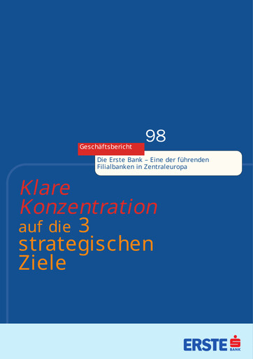 Thumbnail Erste Group Bank Annual Report 1998