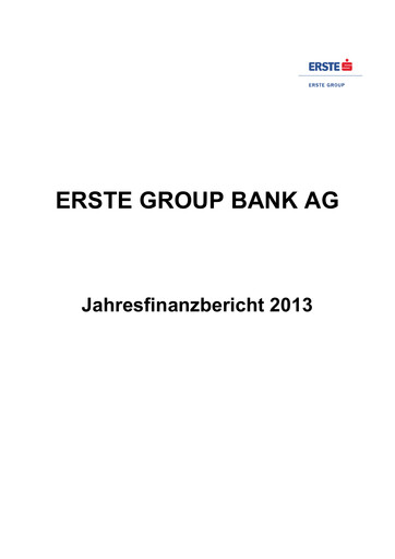 Thumbnail Erste Group Bank Financial Statement 2013
