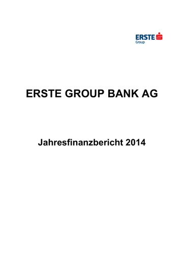 Thumbnail Erste Group Bank Financial Statement 2014
