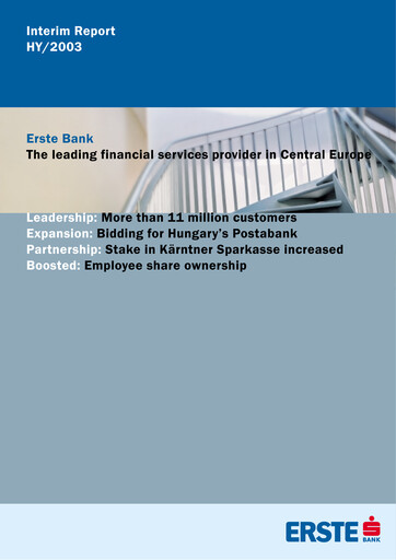 Thumbnail Erste Group Bank Half-year Report 2003-h1