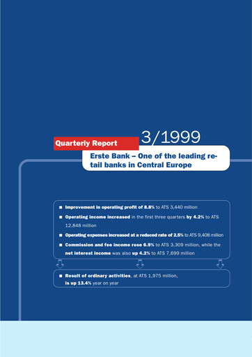 Thumbnail Erste Group Bank Quarterly Report 1999-q3