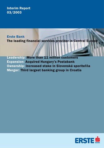 Thumbnail Erste Group Bank Quarterly Report 2003-q3