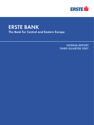 Thumbnail Erste Group Bank Quarterly Report 2007-q3