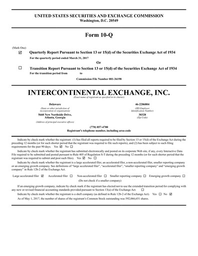 Thumbnail Intercontinental Exchange Quarterly Report 2017-q1