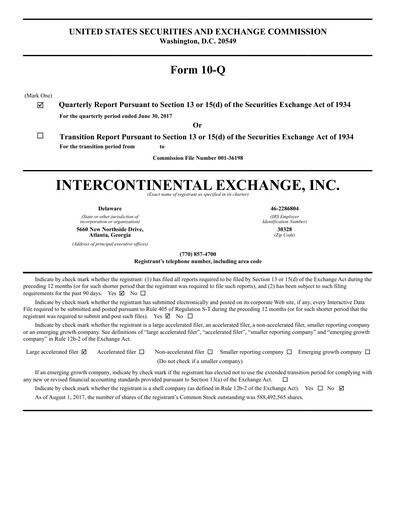 Thumbnail Intercontinental Exchange Quarterly Report 2017-q2