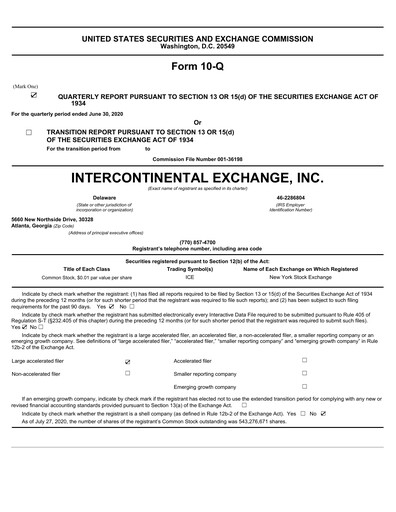 Thumbnail Intercontinental Exchange Quarterly Report 2020-q2