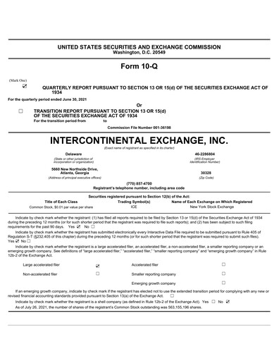 Thumbnail Intercontinental Exchange Quarterly Report 2021-q2
