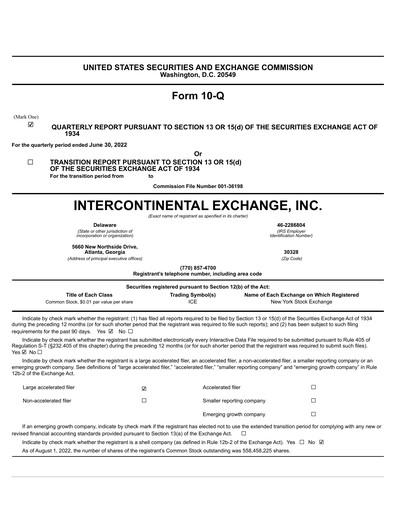 Thumbnail Intercontinental Exchange Quarterly Report 2022-q2