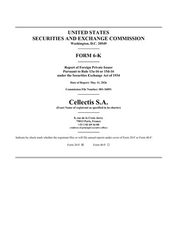 Thumbnail Cellectis Quarterly Report 2026-q1