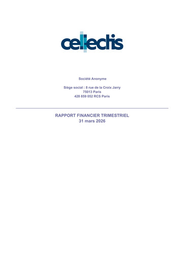 Thumbnail Cellectis Quarterly Report 2026-q1