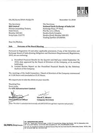 Thumbnail GTL Infrastructure Quarterly Report 2018-q2