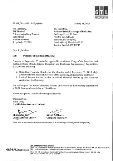 Thumbnail GTL Infrastructure Quarterly Report 2018-q3