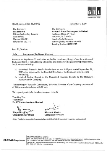 Thumbnail GTL Infrastructure Quarterly Report 2019-q2