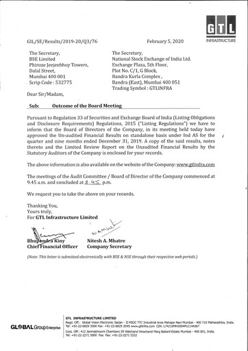 Thumbnail GTL Infrastructure Quarterly Report 2019-q3