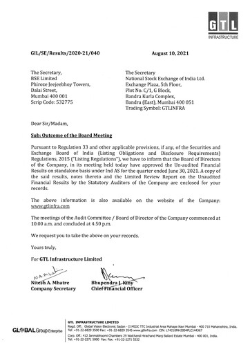 Thumbnail GTL Infrastructure Quarterly Report 2021-q1