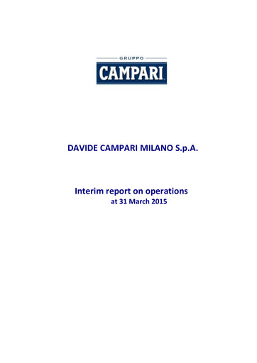 Thumbnail Davide Campari-Milano Quarterly Report 2015-q1