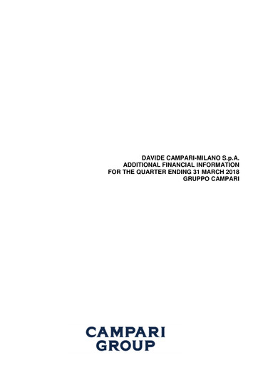 Thumbnail Davide Campari-Milano Quarterly Report 2018-q1