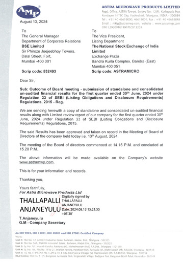 Thumbnail Astra Microwave Quarterly Report 2024-q1