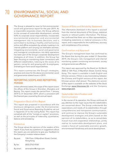 Miniature CMGE Technology Group Rapport ESG 2019