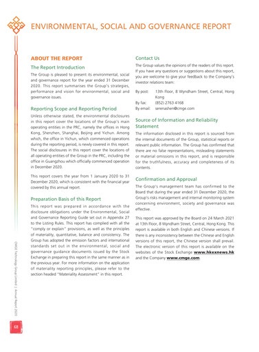 Miniature CMGE Technology Group Rapport ESG 2020