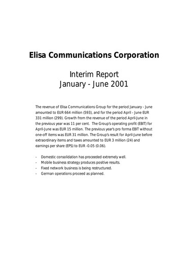 Thumbnail Elisa
 Half-year Report 2001-h1