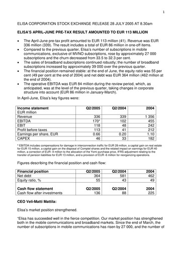 Thumbnail Elisa
 Half-year Report 2005-h1