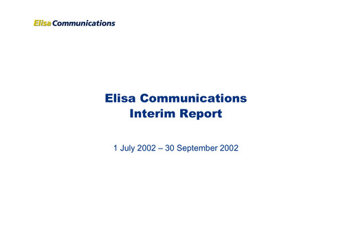 Thumbnail Elisa
 Quarterly Report 2002-q3