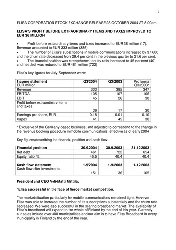 Thumbnail Elisa
 Quarterly Report 2004-q3