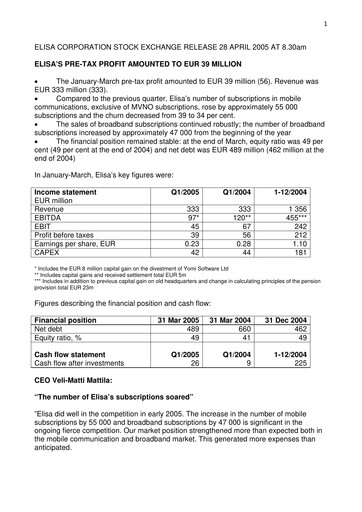 Thumbnail Elisa
 Quarterly Report 2005-q1