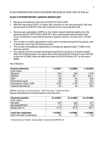Thumbnail Elisa
 Quarterly Report 2007-q1